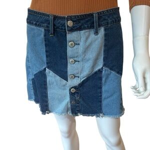 American Eagle Denim Patchwork Skirt 10